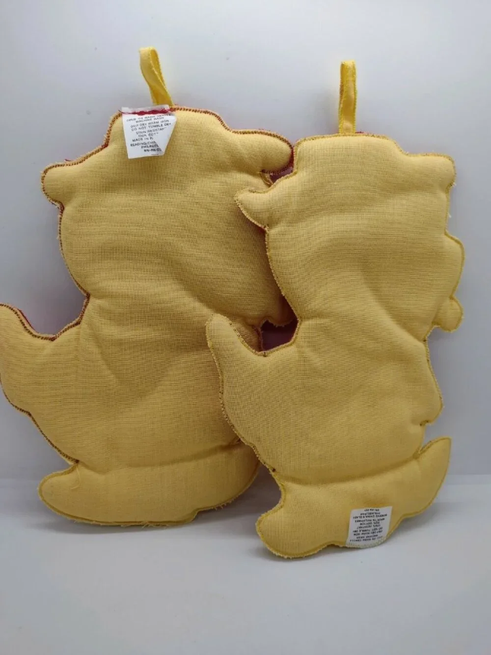 Vintage Anthropomorphic Raincoat Duck Potholders Kitsch Embroidered 9